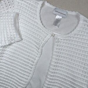 Alfred Dunner Cardigan Twin Set White Medium Crochet Grandma Core